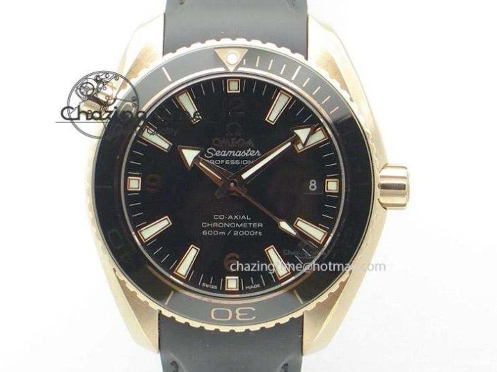 0318 HighQuality Constellation 131.33.41.21.03.001 YG TW Best Edition Black Dial On Gummy Strap A 7871